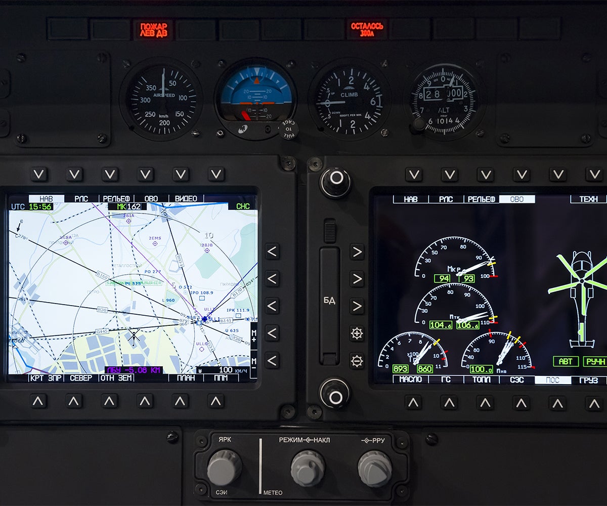 Defense helicopter avionics with Gore’s USB cables.