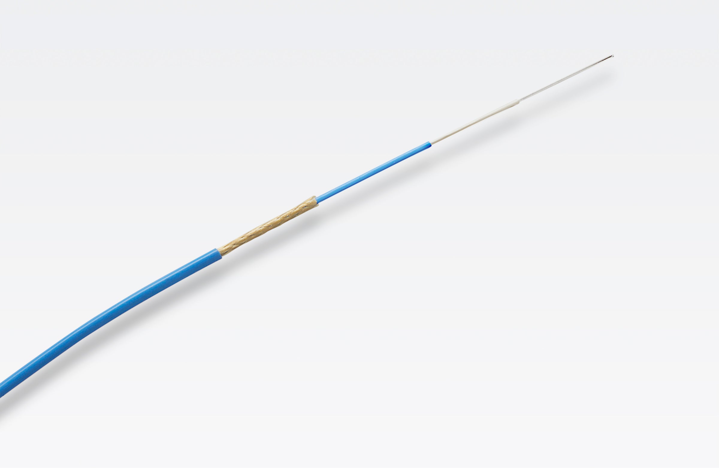 Gore’s 1.2 mm Simplex rugged fiber optic cable assemblies.