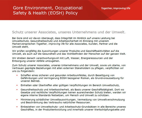 An image of the EOSH policy.