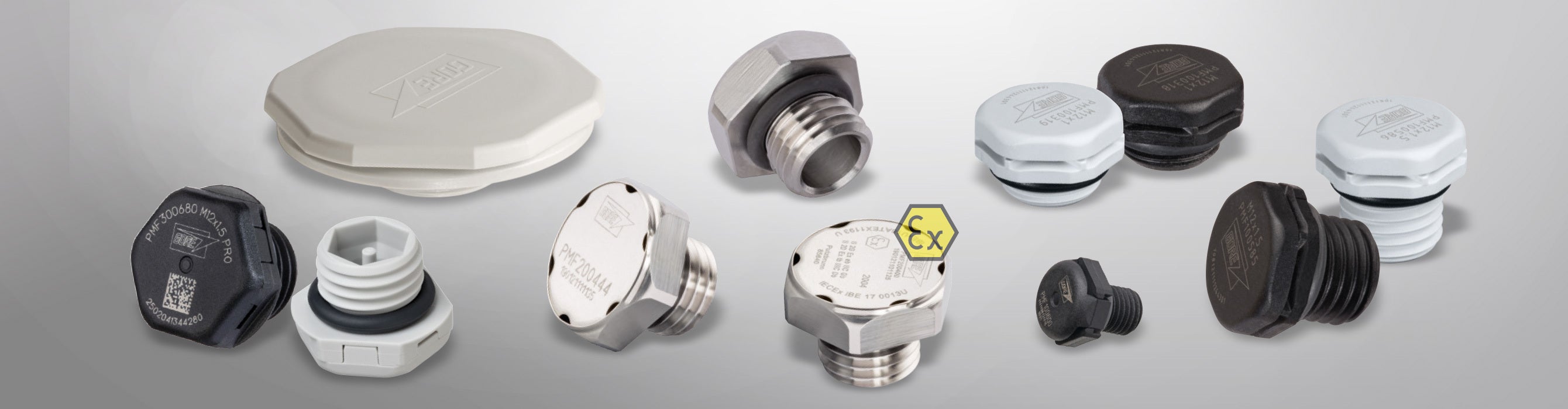 Gruppenbild GORE® Protective Vents der Screw-In Serie