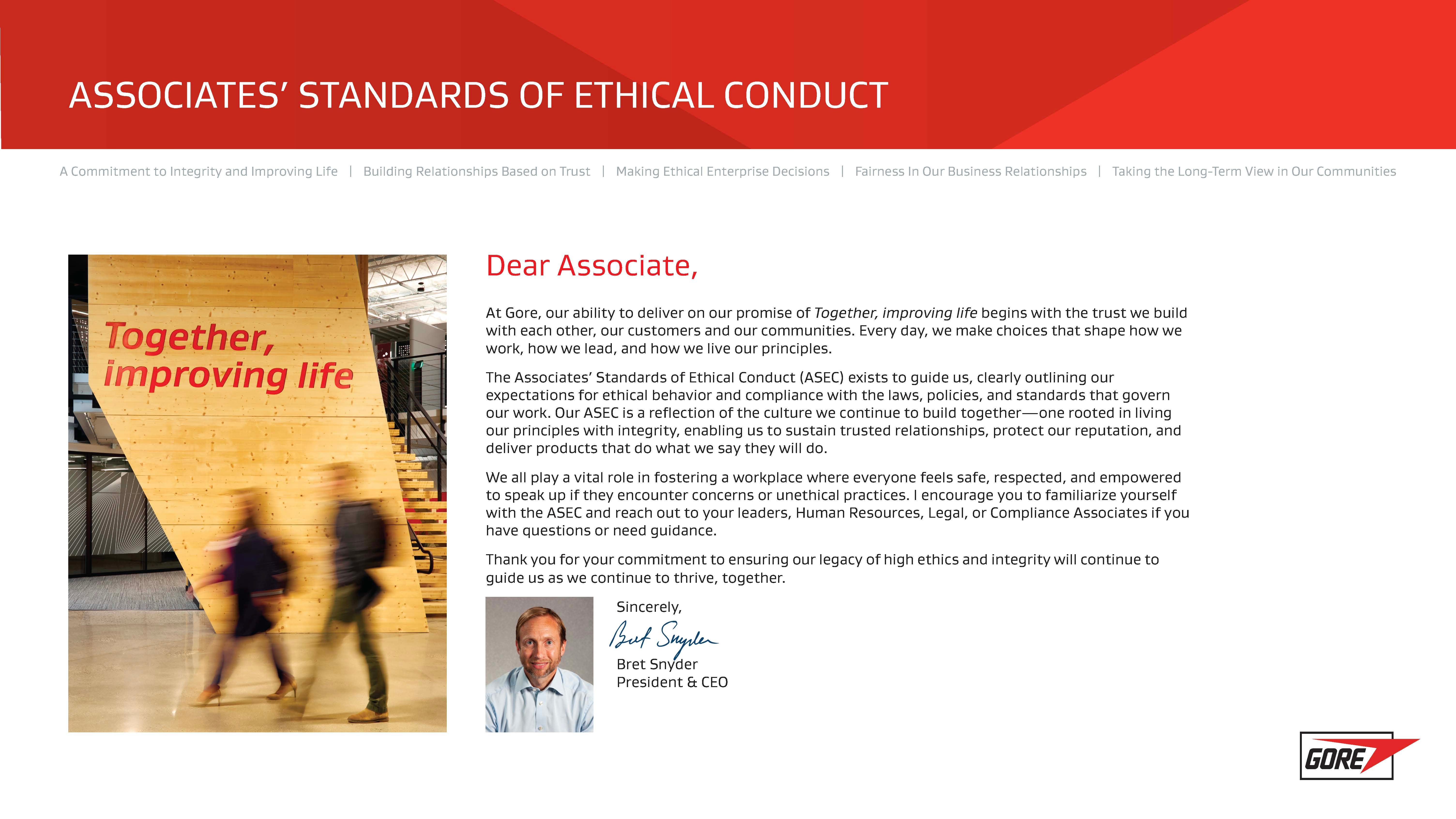 Cover of Associates' Standards of Ethicl Conduct