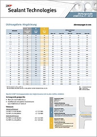 Dichtungsmaße (Ringdichtung) ASME B16.21 - 2016