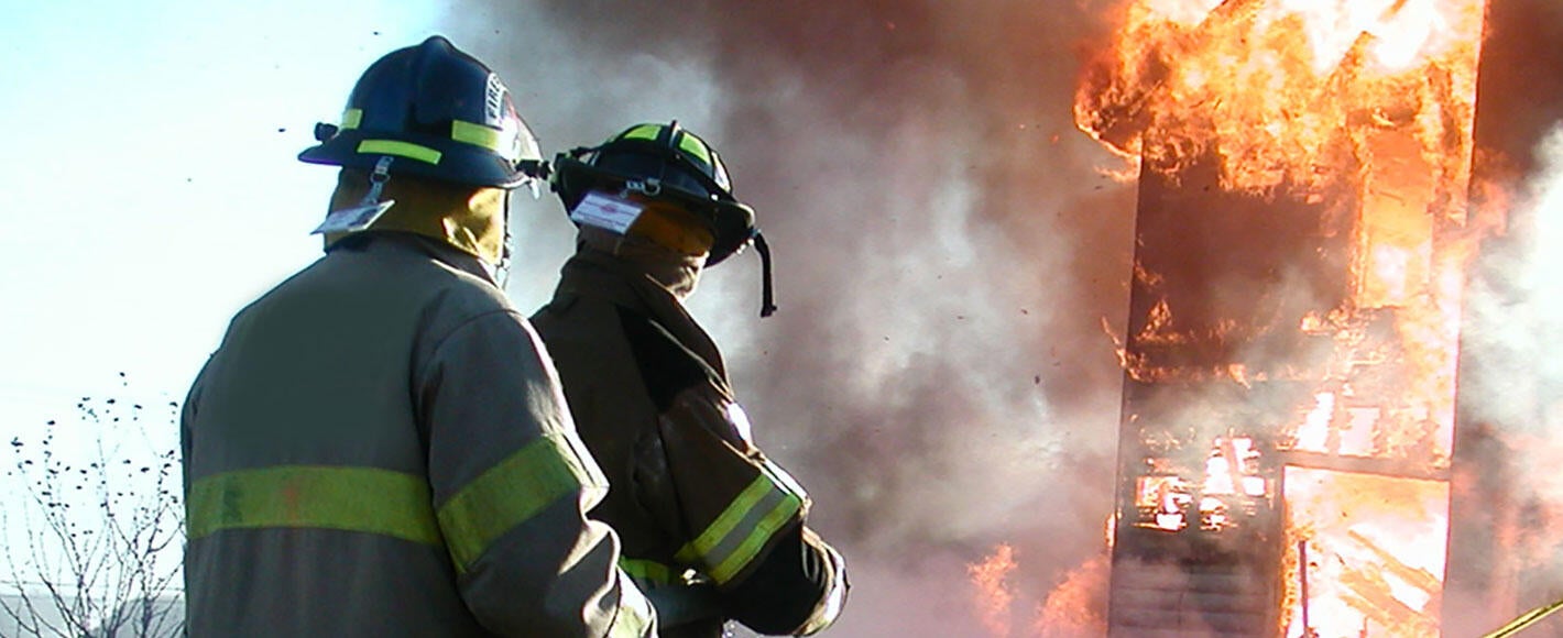 Firefighters extinguishing a fire
