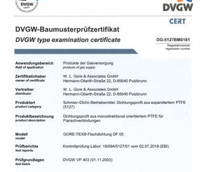 Erdgaseinsatz (Baumusterprüfung DVGW)