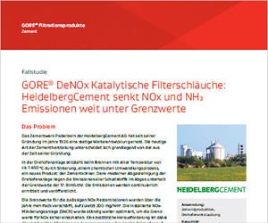 GORE® DeNOx Katalytische Filterschläuche: HeidelbergCement senkt NOx und NH₃ Emissionen weit unter Grenzwerte