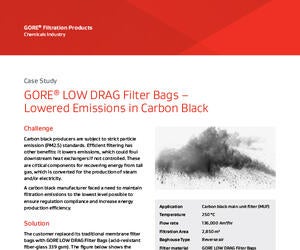 Image of case study GORE® LOW DRAG Filter Bags – Lowered Emissions in Carbon Black