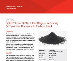 Image of case study GORE® LOW DRAG™ Filter Bags – Reducing Differential Pressure in Carbon Black
