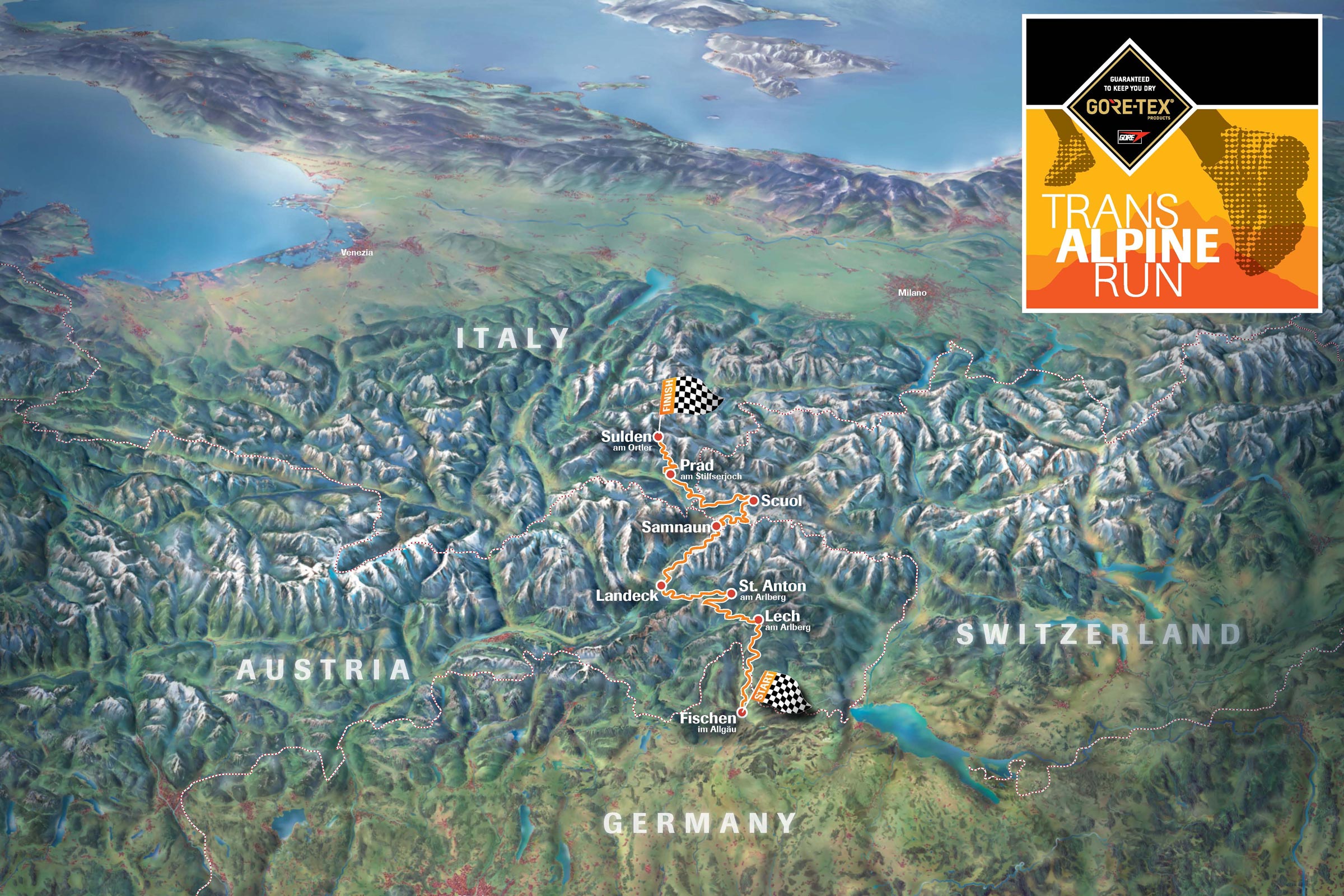 Map of the GORE-TEX Transalpine-Run Course