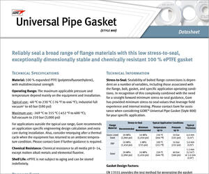 Universal Pipe Gasket (Style 800) - Data Sheet